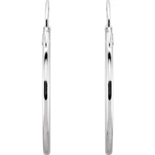 Load image into Gallery viewer, Sterling Silver 1.3mm Hinged Hoop Earrings In Multiple Sizes
