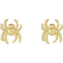 Load image into Gallery viewer, 14K Gold Spider Earrings In Multiple Colors
