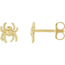 Load image into Gallery viewer, 14K Gold Spider Earrings In Multiple Colors
