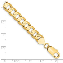 Load image into Gallery viewer, 14k yellow gold 7.5mm Open Concave Curb Chain 8&quot; Bracelet
