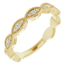 Load image into Gallery viewer, 14K Gold 1/5cttw Natural Diamond Infinity Anniversary Band In Multiple Colors, Sizes 6-8
