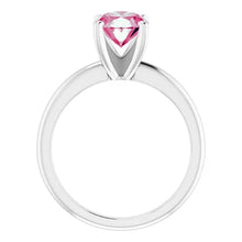 Load image into Gallery viewer, 14K White Gold 2cttw Oval Solitaire Pink Moissanite Engagement Ring, Size 5-8
