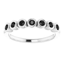 Load image into Gallery viewer, Sterling Silver 0.21cttw Natural Black Diamond Anniversary Band Sizes 5-8
