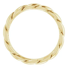 Load image into Gallery viewer, 14K Gold 3mm Wide Twisted Band In Multiple Colors, Sizes 4-7
