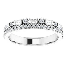 Load image into Gallery viewer, 14K Gold 3/8cttw Natural Diamond Double Row Anniversary Band In Multiple Colors - Sizes 6-8
