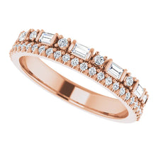 Load image into Gallery viewer, 14K Gold 3/8cttw Natural Diamond Double Row Anniversary Band In Multiple Colors - Size 7
