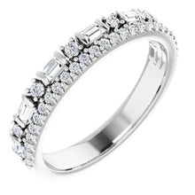 Load image into Gallery viewer, 14K Gold 3/8cttw Natural Diamond Double Row Anniversary Band In Multiple Colors - Size 7
