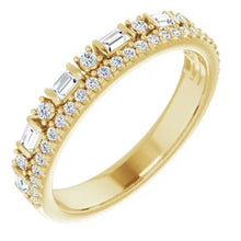 Load image into Gallery viewer, 14K Gold 3/8cttw Natural Diamond Double Row Anniversary Band In Multiple Colors - Size 7
