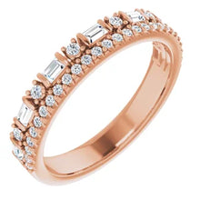 Load image into Gallery viewer, 14K Gold 3/8cttw Natural Diamond Double Row Anniversary Band In Multiple Colors - Size 7
