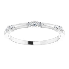 Load image into Gallery viewer, 14K White Gold 1/10cttw Natural Diamond Stackable Ring, Size 6-8
