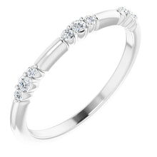 Load image into Gallery viewer, 14K White Gold 1/10cttw Natural Diamond Stackable Ring, Size 6-8
