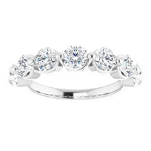 Load image into Gallery viewer, 14K White Gold 1.75cttw 7-Stone Natural Diamond Anniversary Band - Size 5-8
