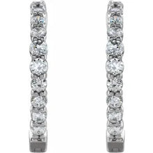 Load image into Gallery viewer, 14K Gold 1cttw Natural Diamond Inside-Outside Hinged 19.3mm Hoop Earrings In Multiple Colors
