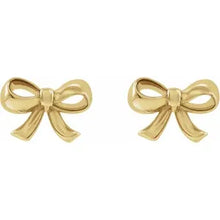 Load image into Gallery viewer, 14K Yellow Gold Bow Earrings
