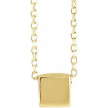 Load image into Gallery viewer, 14K Gold 5x5 mm Cube 18&quot; Necklace In Multiple Colors
