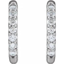 Load image into Gallery viewer, 14K White Gold 1 1/8cttw Natural Diamond Inside-Outside Hinged 18.5mm Hoop Earrings
