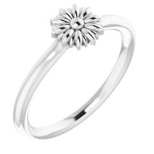 Load image into Gallery viewer, Sterling Silver Stackable Floral Ring, Sizes 5-8
