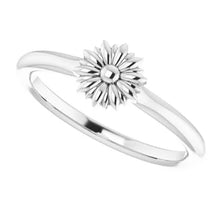 Load image into Gallery viewer, Sterling Silver Stackable Floral Ring, Sizes 5-8
