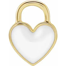 Load image into Gallery viewer, 14K Yellow Gold 11.7x2.6mm Red OR White Enamel Heart Charm/Pendant
