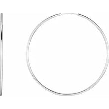 Load image into Gallery viewer, Sterling Silver Endless 1.6mm Wide Hoop Tube Earrings In Multiple Sizes
