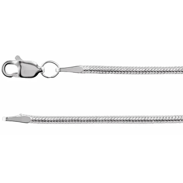 Rhodium-Plated Sterling Silver 1.5mm Snake Chain In Multiple Lengths
