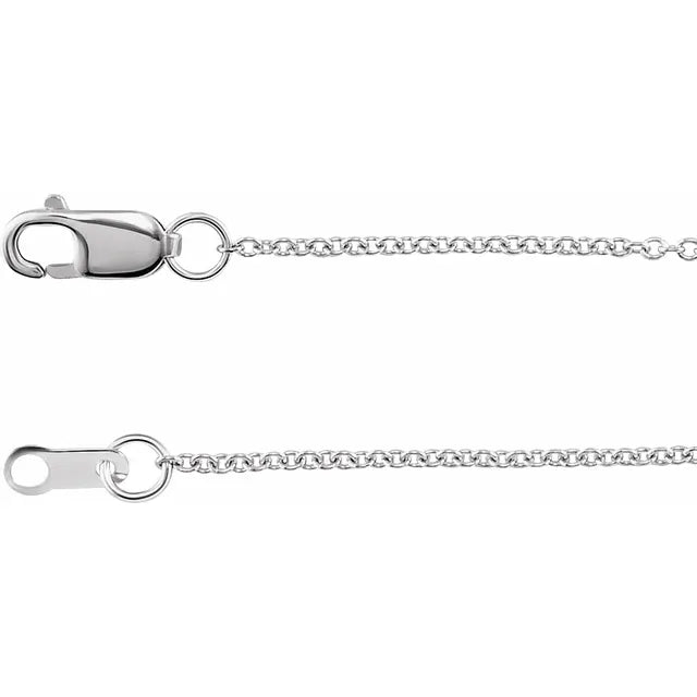 Rhodium-Plated Sterling Silver 1mm Cable Chain In Multiple Lengths
