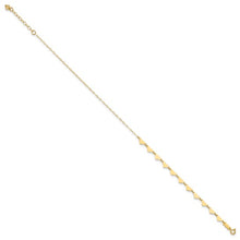 Load image into Gallery viewer, 14K Yellow Gold Oval Link Chain with Hearts 9&quot; Plus 1&quot; Ext Anklet
