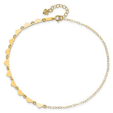 Load image into Gallery viewer, 14K Yellow Gold Oval Link Chain with Hearts 9&quot; Plus 1&quot; Ext Anklet
