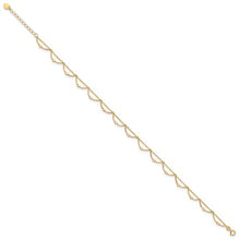 Load image into Gallery viewer, 14K Yellow Gold Polished and Diamond-cut Fancy 10&quot; Plus 1&quot; ext. Anklet
