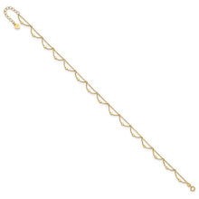 Load image into Gallery viewer, 14K Yellow Gold Polished and Diamond-cut Fancy 10&quot; Plus 1&quot; ext. Anklet
