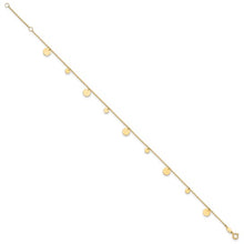 Load image into Gallery viewer, 14K Yellow Gold Polished Circles 9&quot; Plus 1&quot; ext. Anklet
