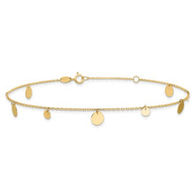 Load image into Gallery viewer, 14K Yellow Gold Polished Circles 9&quot; Plus 1&quot; ext. Anklet
