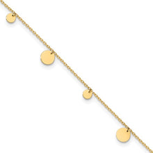 Load image into Gallery viewer, 14K Yellow Gold Polished Circles 9&quot; Plus 1&quot; ext. Anklet
