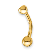 Load image into Gallery viewer, 14k Yellow Gold 14 Gauge Polished CZ Belly Ring
