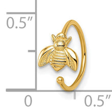 Load image into Gallery viewer, 14k Yellow Gold 18 Gauge Bumble Bee Nose Ring / Ear Cuff
