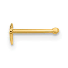 Load image into Gallery viewer, 14K Yellow Gold 20 Gauge Polished Cross Nose Stud
