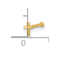 Load image into Gallery viewer, 14K Yellow Gold 20 Gauge Polished Cross Nose Stud
