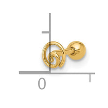 Load image into Gallery viewer, 14k Yellow Gold 18 Gauge Polished Swirl Cartilage Stud
