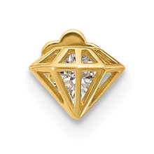 Load image into Gallery viewer, 14K Yellow Gold 18 Gauge Polished CZ 3D Diamond Shaped Cartilage Body Jewelry
