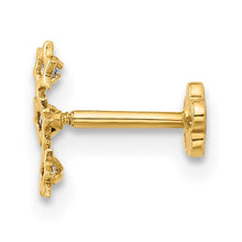 Load image into Gallery viewer, 14K Yellow Gold 18 Gauge CZ Stars Screw Back Cartilage Body Jewelry
