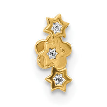 Load image into Gallery viewer, 14K Yellow Gold 18 Gauge CZ Stars Screw Back Cartilage Body Jewelry
