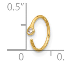 Load image into Gallery viewer, 14K Yellow Gold 20 Gauge Polished CZ Nose Ring
