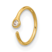 Load image into Gallery viewer, 14K Yellow Gold 20 Gauge Polished CZ Nose Ring
