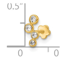 Load image into Gallery viewer, 14K Yellow Gold 18 Gauge Polished CZ Cartilage Body Jewelry
