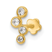 Load image into Gallery viewer, 14K Yellow Gold 18 Gauge Polished CZ Cartilage Body Jewelry
