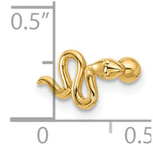 Load image into Gallery viewer, 14k Yellow Gold 18 Gauge Polished Snake Cartilage Stud
