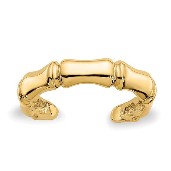 14k Yellow Gold Bamboo Toe Ring