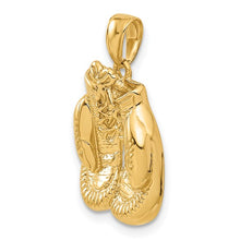 Load image into Gallery viewer, 14k Yellow Gold Solid Polished Open-Backed Boxing Gloves Pendant
