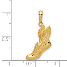 Load image into Gallery viewer, 14k Yellow Gold Polished Running Shoe Pendant
