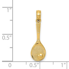 Load image into Gallery viewer, 14k Yellow Gold Tennis Racquet and Ball Charm
